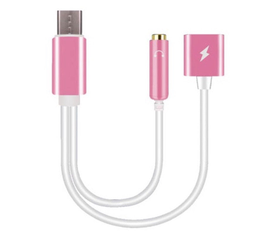 Adaptador Otg 2 En 1 Usb C A 3.5 Mm Aux