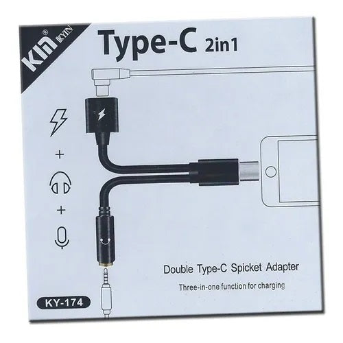 Adaptador Otg 2 En 1 Usb C A 3.5 Mm Aux