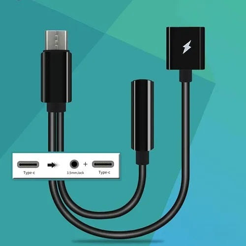 Adaptador Otg 2 En 1 Usb C A 3.5 Mm Aux